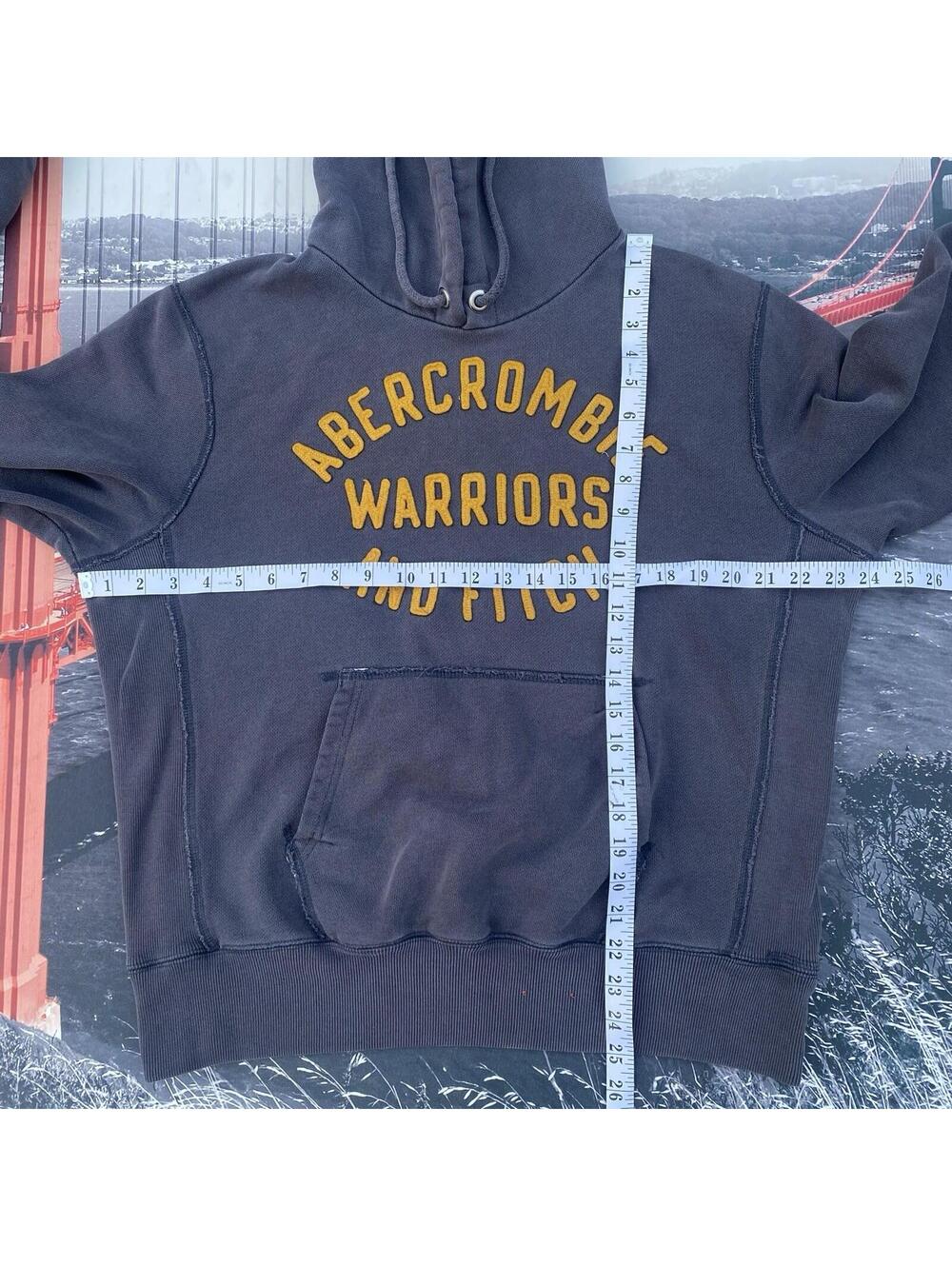 Vintage Abercrombie & Fitch Hoodie Men's M Faded Navy Blue Sweatshirt Skate Y2K - Picture 5 of 5